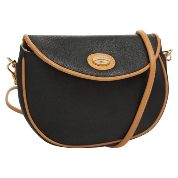 GUCCI Shoulder Bag Leather Black Gold Auth BA1437 - Picture 1 of 16